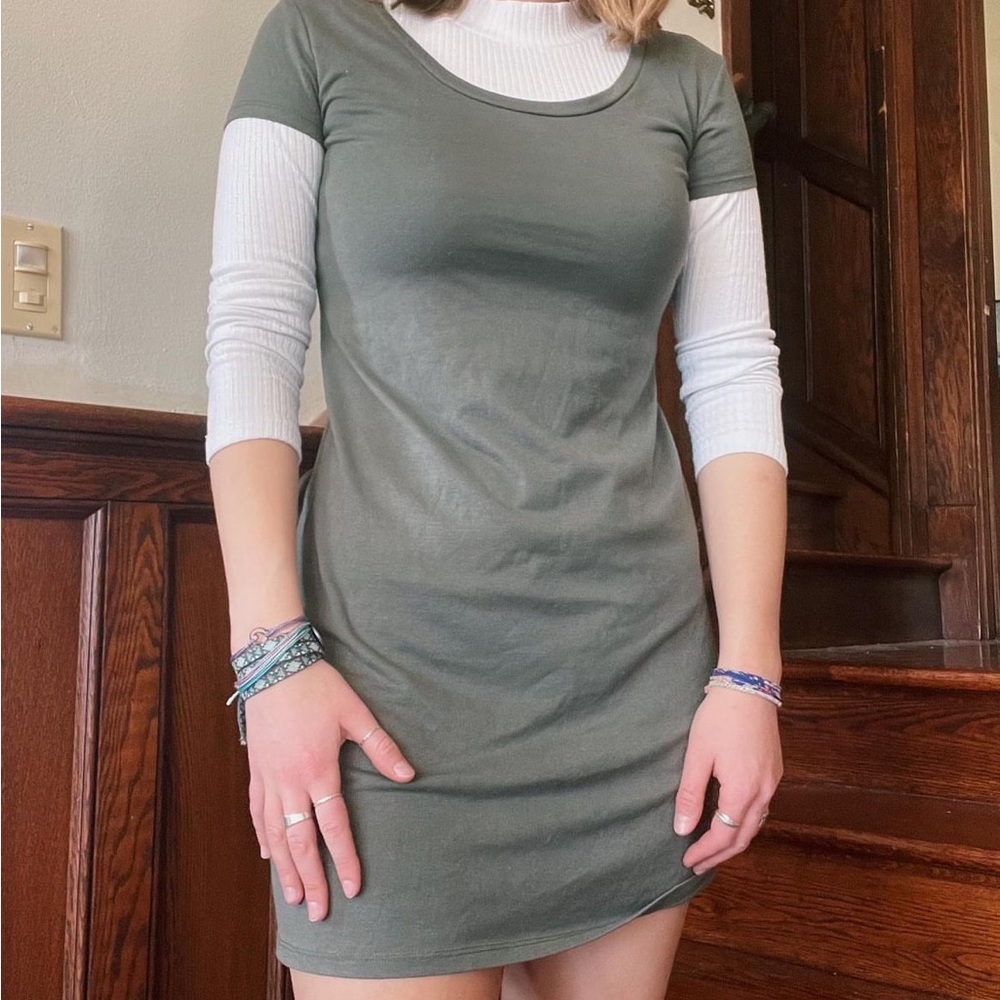 Earthy green tshirt dress